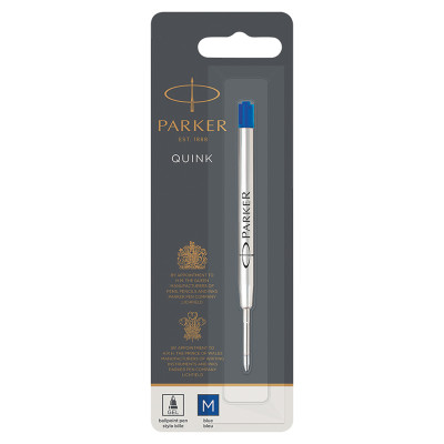 Стержень шариковый объемный Parker "QuinkFlow Ball Point" синий, 98мм, 1,0мм, метал. корпус, блистер, 241796