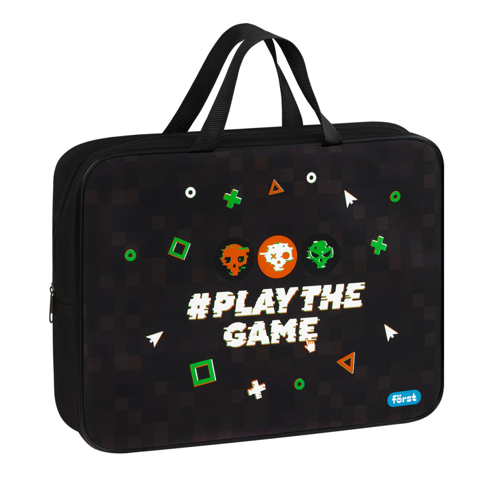 Папка текстильная с ручками 1 отделение, А4 F?rst "Play the game", 350*265*80мм, текстиль, на молнии, 379305