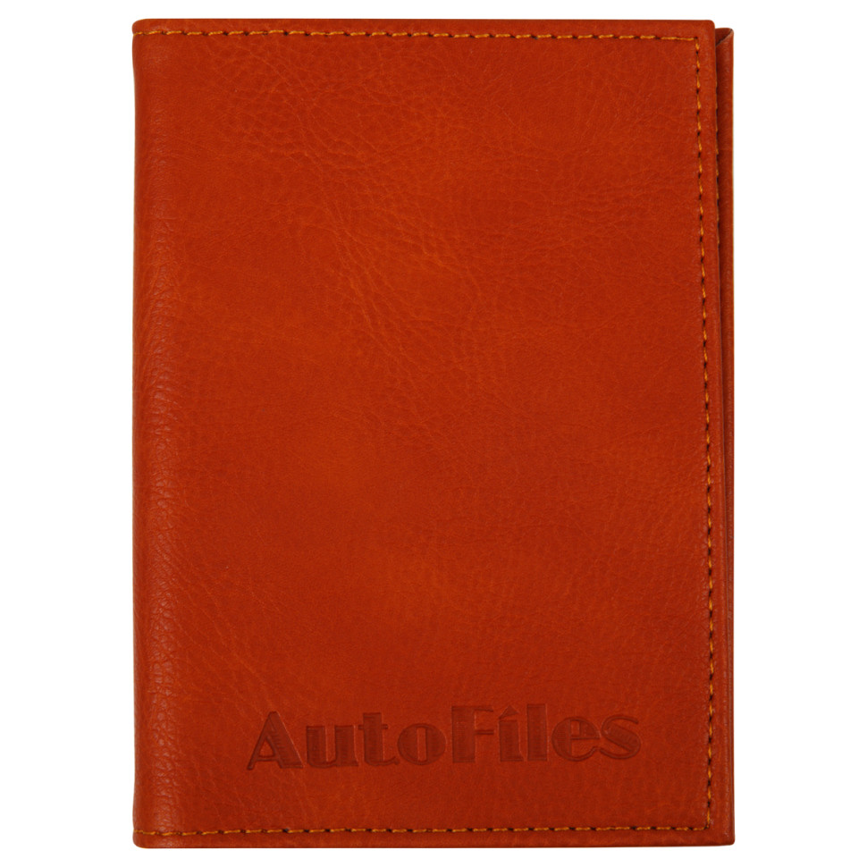 Обложка для автодокументов + паспорт OfficeSpace "AutoFiles", экокожа, терракот, 358399