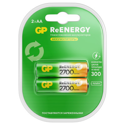Аккумулятор GP AA (HR06) 2700mAh 2BL, 2 штук, 386262