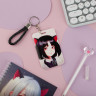 Бейдж вертикальный MESHU "Neko", 110*70мм, петля с карабином, 2D печать, опп пакет с европодвесом, 1 штука, 359586