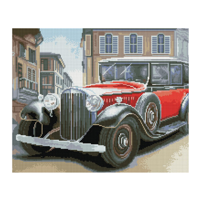 Алмазная мозаика ТРИ СОВЫ "Ретроавтомобиль", 40*50см, холст, картонная коробка с пластиковой ручкой, 344330
