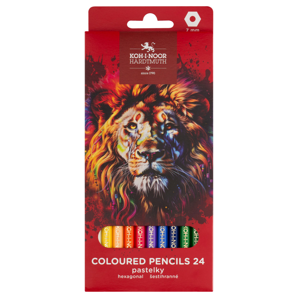 Карандаши цветные Koh-I-Noor "RED LION", 24цв, картон.упак. с подвесом, 376600