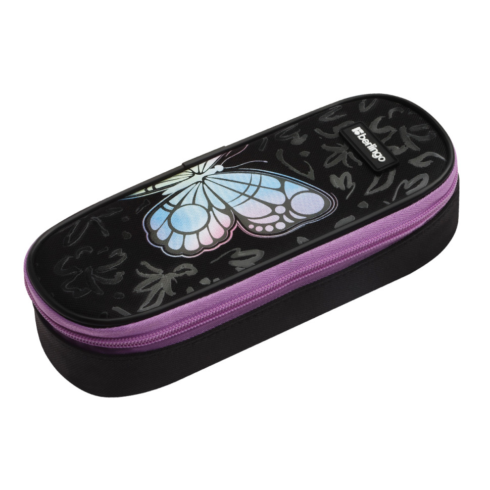 Пенал корпусный 1 отделение, 220*90*45 мм, Berlingo "Butterfly Effect", полиэстер, 379435