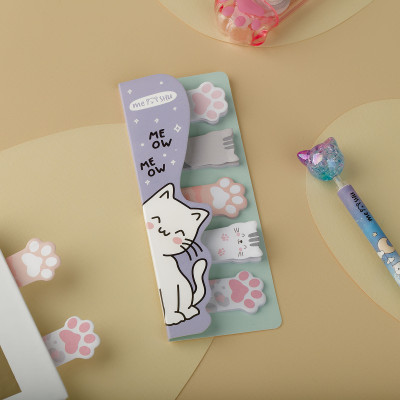 Флажки-закладки и самоклеящиеся блоки в наборе MESHU "Meow paw", 20л., европодвес, 362698