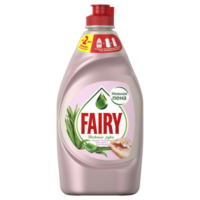 Средство для мытья посуды Fairy "Нежные руки. Розовый жасмин и Алоэ Вера", 450мл, 368311