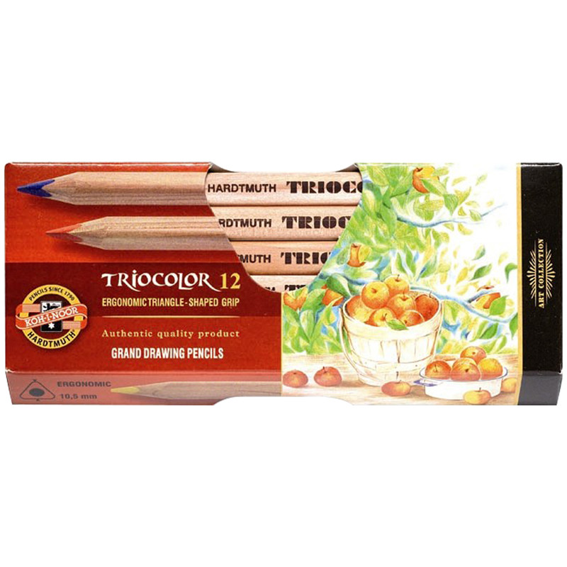 Карандаши цветные Koh-I-Noor "Jumbo Triocolor 3151", 12цв., трехгран., утолщен., неокр. корпус, картон, 321831