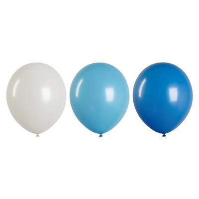Воздушные шары, 25шт., М12/30см, MESHU, "Blue mood", пастель, 3 цвета ассорти, 383910