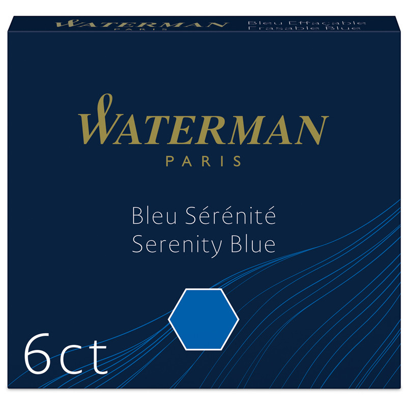 Картриджи чернильные Waterman International, синий, 6шт., картонная коробка, 073002