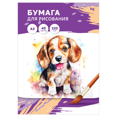 Папка для рисования А3, 40л., BG, 120г/м2, 365254