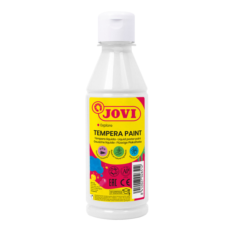 Гуашь JOVI, с повышенным содержанием пигмента, белая, 250мл, 342810