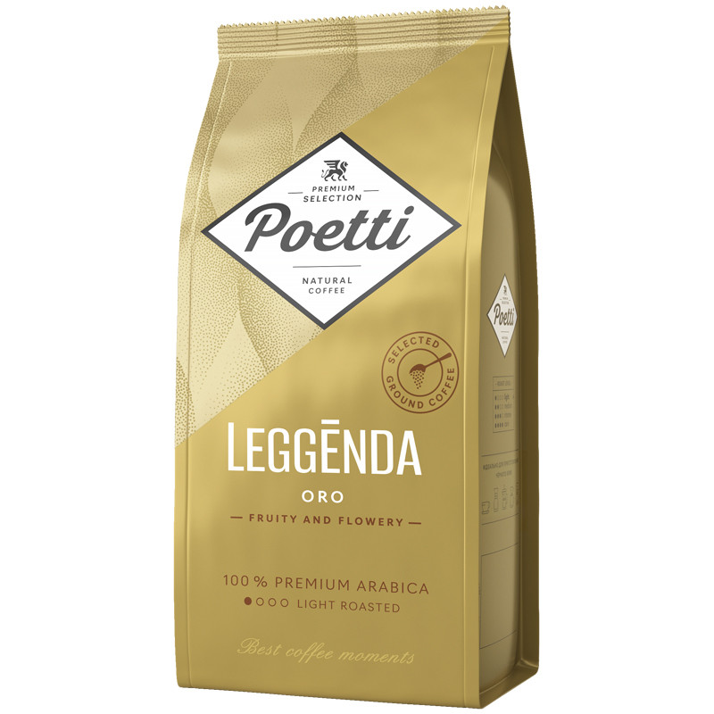 Кофе молотый Poetti "Leggenda Oro", вакуумный пакет, 250г, 351425 Кофе молотый Poetti "Leggenda Oro", вакуумный пакет, 250г, 351425