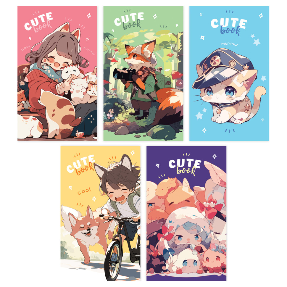 Блокнот А7 48л. на склейке BG "Cute anime", 40 штук,  361231