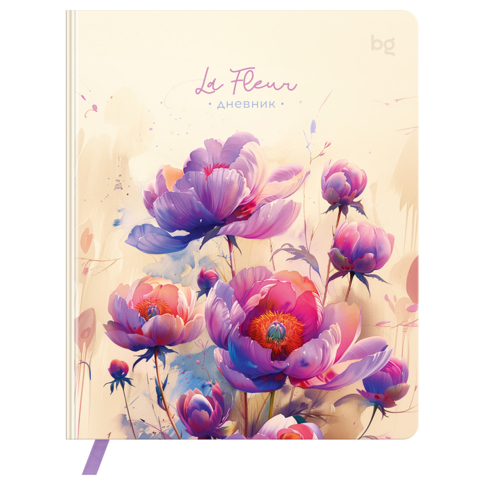 Дневник 1-11 кл. 48л. (ЛАЙТ) BG "la Fleur", иск. кожа, печать, ляссе, 376679
