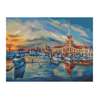 Алмазная мозаика ТРИ СОВЫ "Сочи", 50*70см, холст, картонная коробка с пластиковой ручкой, 344340
