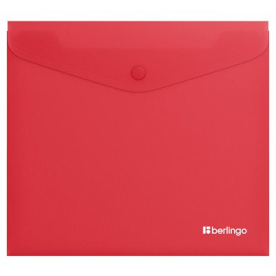 Папка-конверт на кнопке Berlingo "Soft Touch", А5+, 200мкм, софт-тач, коралловая, 12 штук, 369431