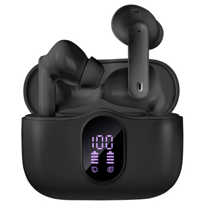 Наушники с микрофоном беспроводные Sven E-315B, TWS Bluetooth, разъем Type-C, черный, 384336