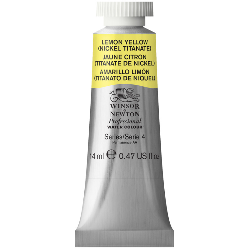 Акварель художественная Winsor&Newton "Professional", 14мл, туба, лимонный желтый (титановый), 316511