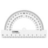 Транспортир 10см, 180° СТАММ, полистирол, прозрачный, бесцветный, 40 штук, 323993