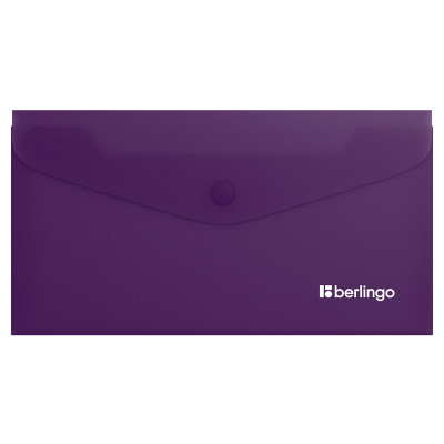 Папка-конверт на кнопке Berlingo "Soft Touch", C6, 200мкм, софт-тач, фиолетовая, 12 штук, 369436