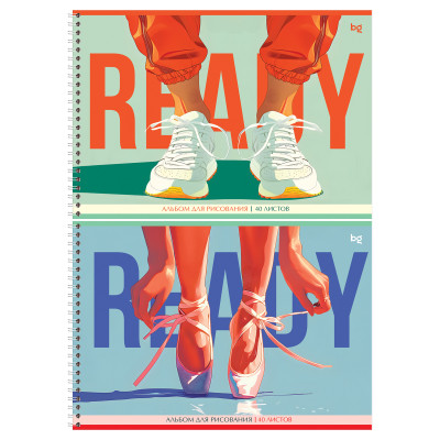 Альбом для рисования 40л., А4, на гребне BG "Ready", 8 штук, 378714