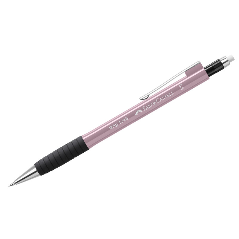 Карандаш механический Faber-Castell "Grip 1345" В, 0,5мм, грип, с ласт., автоподача грифеля, дымчато-розовый, 332033