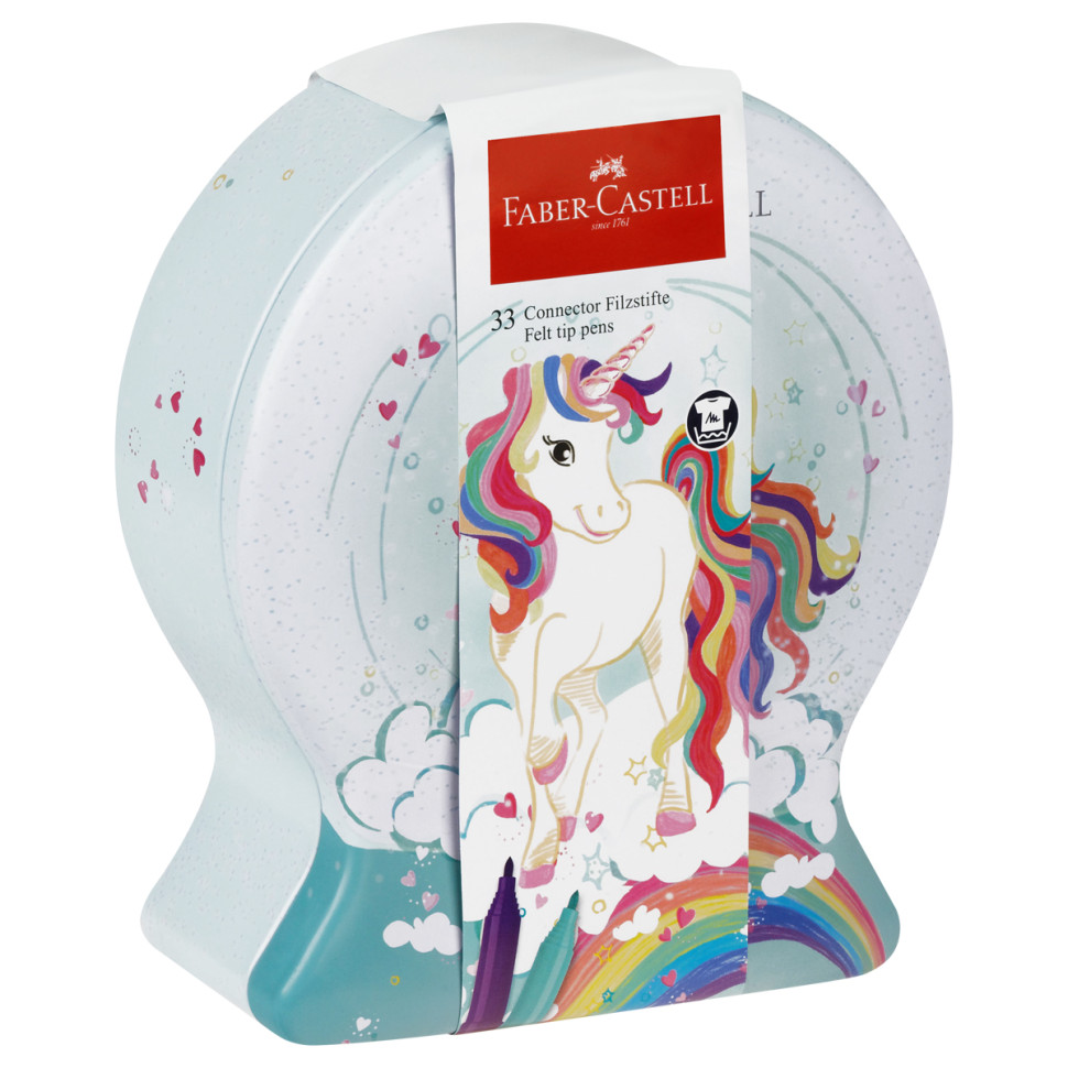 Набор для рисования Faber-Castell "Connector Unicorn" 33 фломастера, 375100
