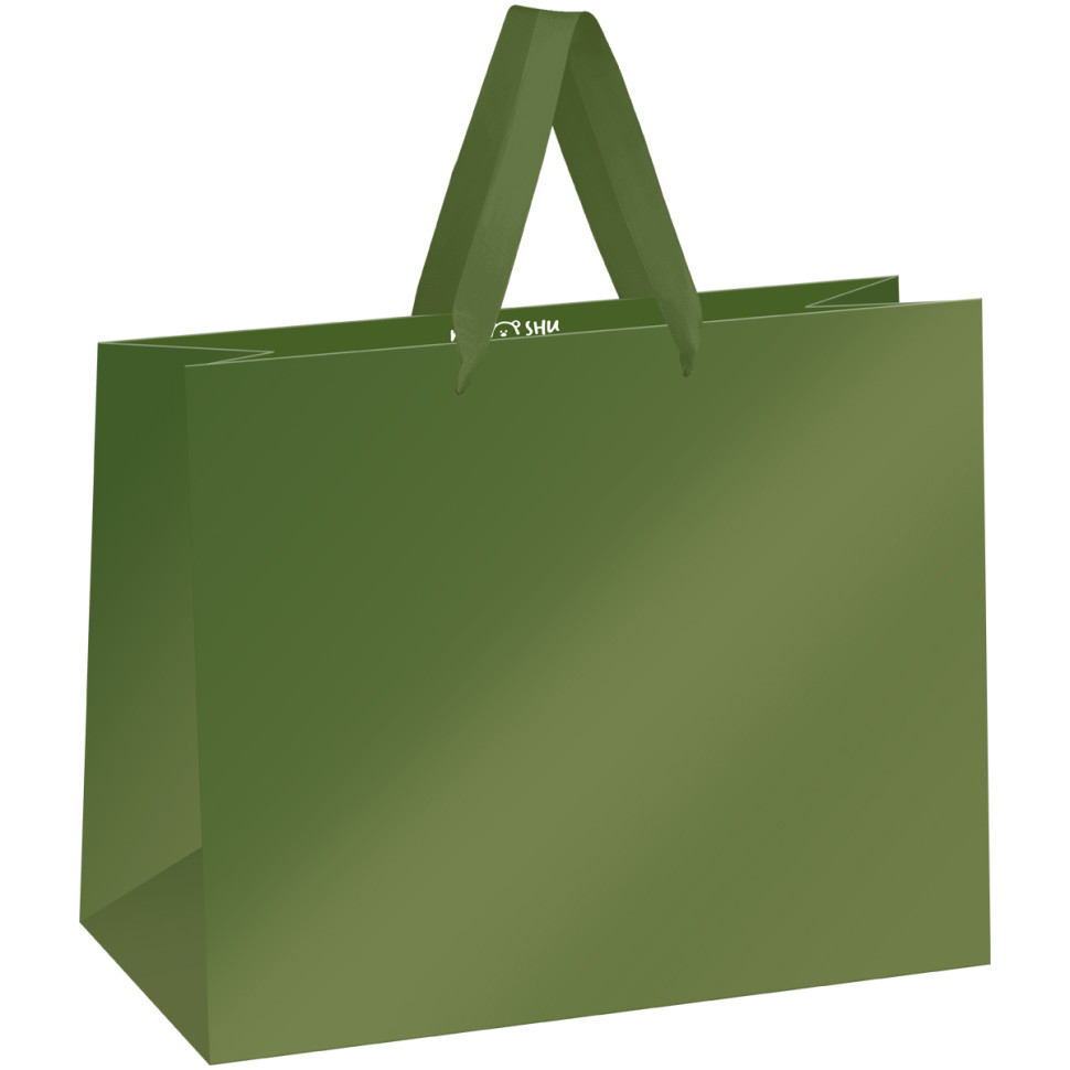 Пакет подарочный 32*26*12см MESHU "Green",  матовая ламинация, 371056
