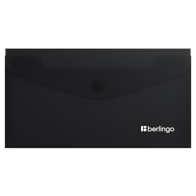 Папка-конверт на кнопке Berlingo "Soft Touch", C6, 200мкм, софт-тач, черная, 12 штук, 369441