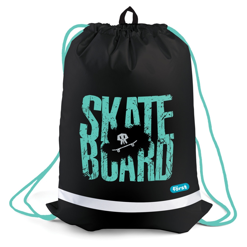 Мешок для обуви 1 отделение F?rst "Skateboard", 360*460мм, вентиляционная сеточка, светоотражающая полоса, 366154