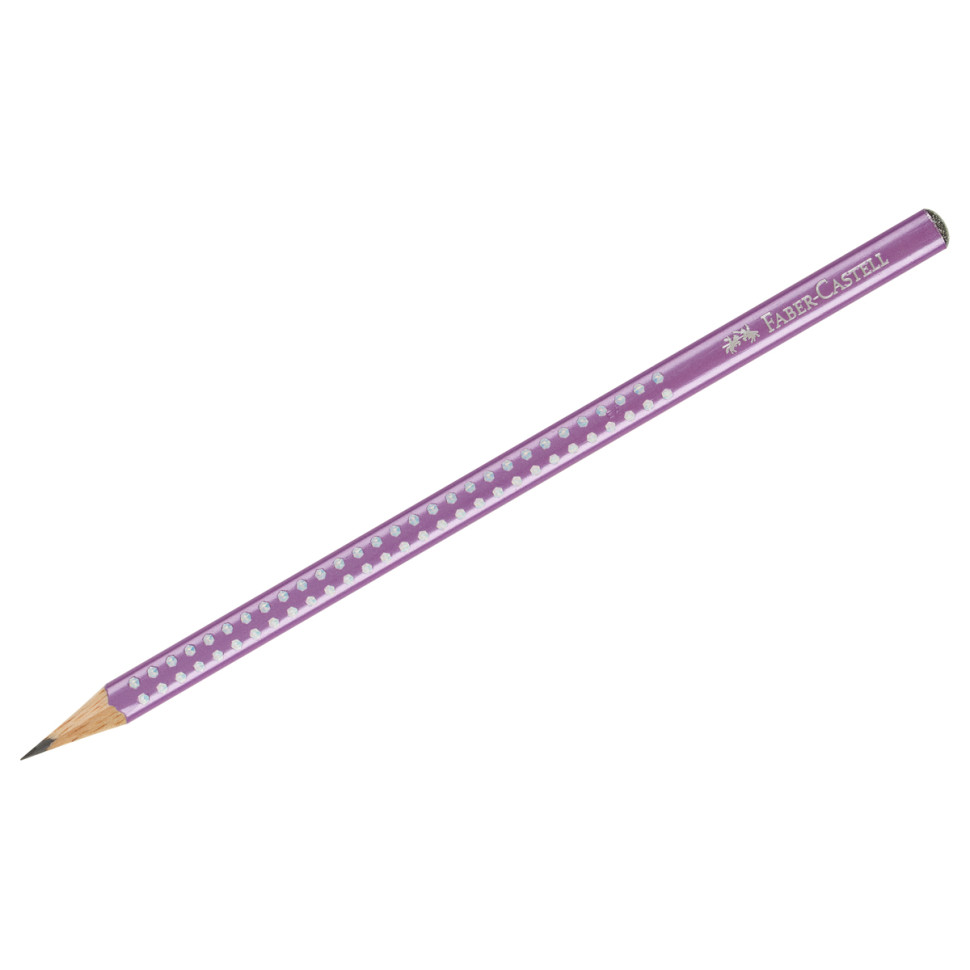 Карандаш ч/г Faber-Castell "Sparkle" В, трехгранный, заточен., фиолетовый металлик, 375106