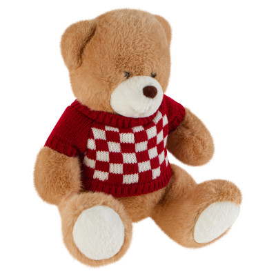 Мягкая игрушка ТРИ СОВЫ "Мишка в клетчатом свитере", 25см, 382950