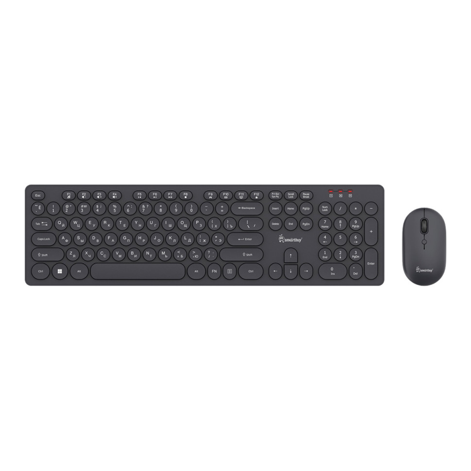 Комплект беспроводной клавиатура + мышь Smartbuy ONE 328327AG, USB, черный, 384292