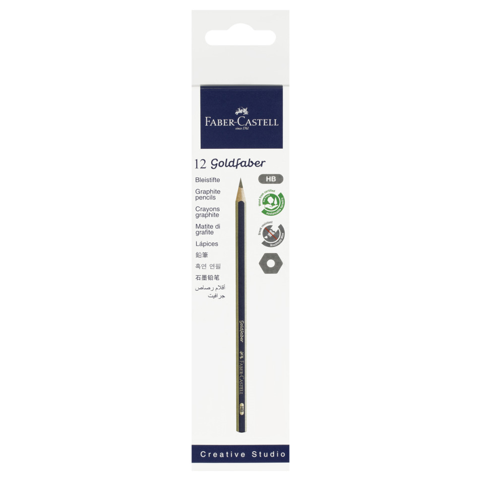 Карандаш ч/г Faber-Castell "Goldfaber 1221" HB, заточен., 12 штук, 286143