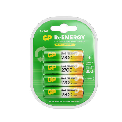 Аккумулятор GP AA (HR06) 2700mAh 4BL, 4 штук,  391965