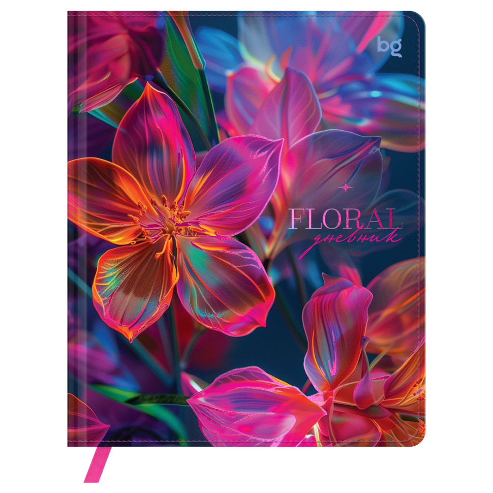 Дневник 1-11 кл. 48л. (твердый) BG "Floral", иск. кожа, печать, тиснение фольгой, ляссе, 376681
