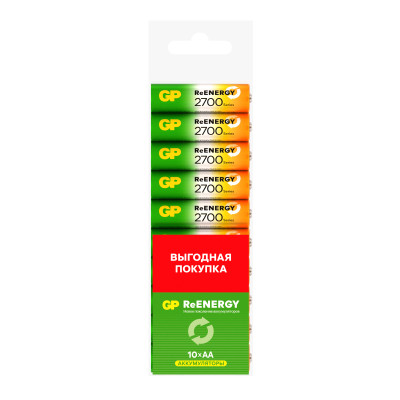 Аккумулятор GP AA (HR06) 2700mAh 10BL, 10 штук,  391966