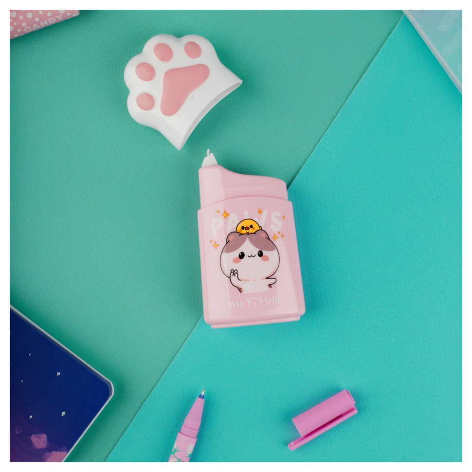 Корректирующая лента MESHU "Paw", 5мм*12м, пвх-бокс, европодвес, 359575