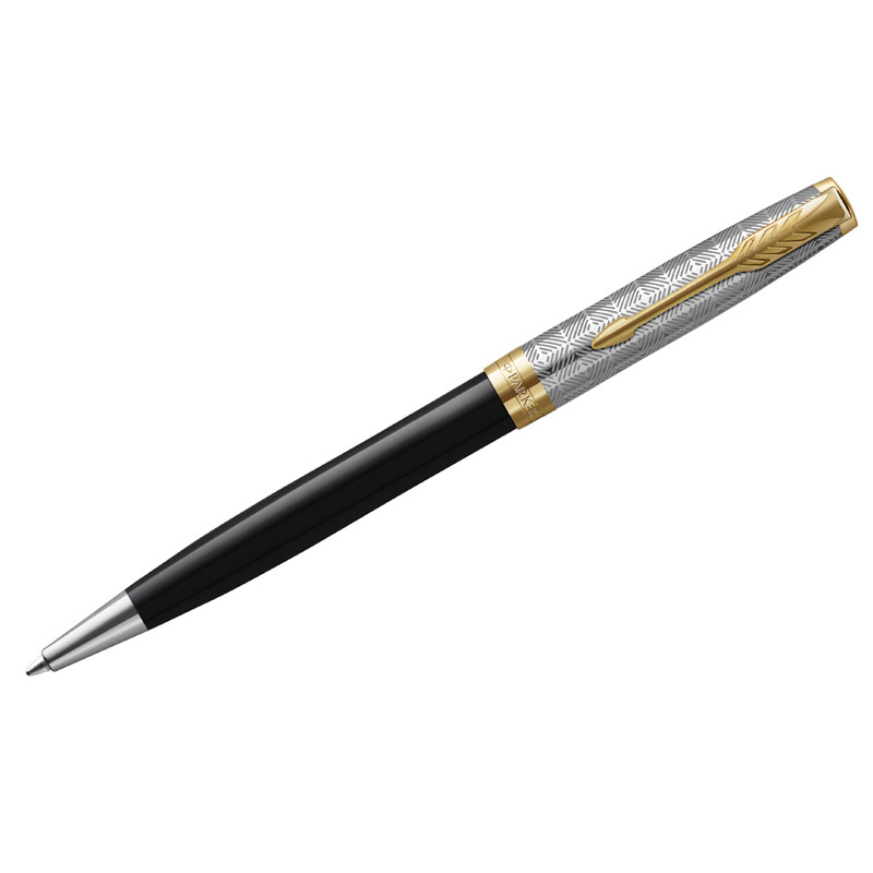 Ручка шариковая Parker "Sonnet Premium Metal&Black GT" черная, 1,0мм, поворот., подарочная упаковка, 317506