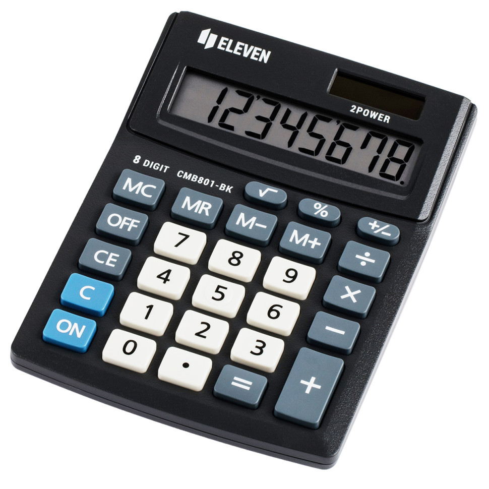Калькулятор настольный Eleven Business Line CMB801-BK, 8 разрядов, двойное питание, 102*137*31мм, черный, 339197