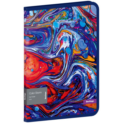 Папка на молнии Berlingo "Color Storm" А4, 600мкм, с рисунком, 299312