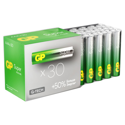 Батарейка GP Super G-Tech AAA (LR03) 24A алкалиновая, SB30, 30 штук, 374890