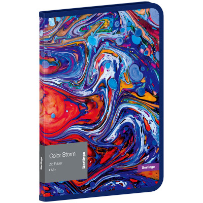 Папка на молнии Berlingo "Color Storm" А5+, 600мкм, с рисунком, 299313