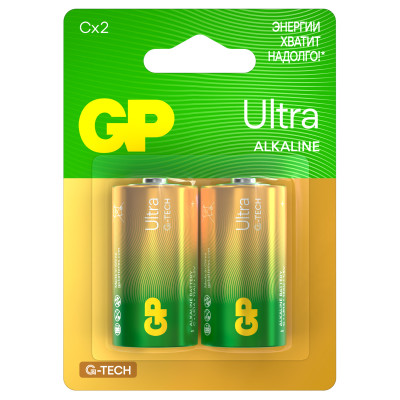 Батарейка GP Ultra G-Tech C (LR14) 14A алкалиновая, BC2, 2 штук, 374900